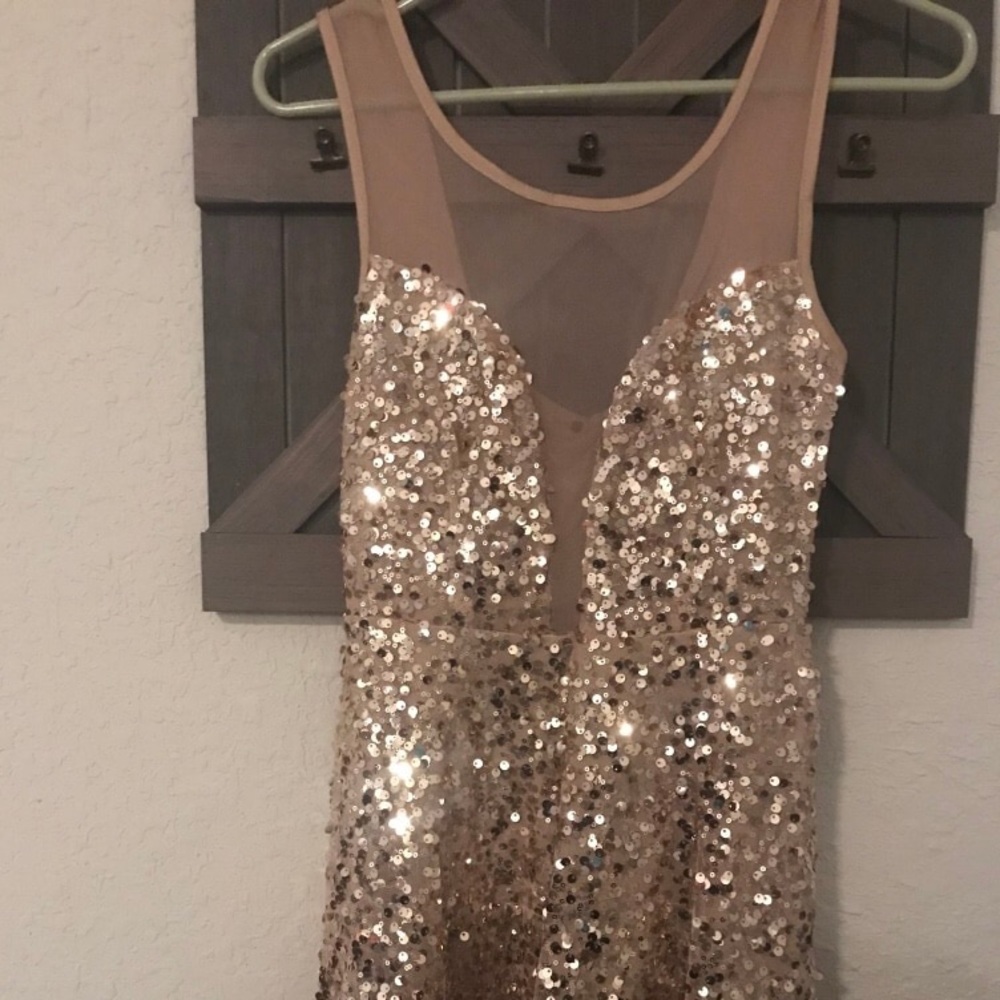 Gold sequin dress